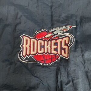 Vintage Pro Player Houston Rockets Puffer Jacket Full Zip Reversible Sz YL 14-16